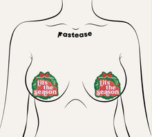 Load image into Gallery viewer, Pastease Tits Season Holiday Green Wreath On Glittery
