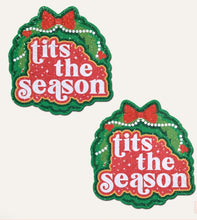 Load image into Gallery viewer, Pastease Tits Season Holiday Green Wreath On Glittery
