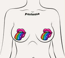 Load image into Gallery viewer, Pastease Taste The Rainbow Sparkling Tongue Out Breast
