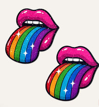 Load image into Gallery viewer, Pastease Taste The Rainbow Sparkling Tongue Out Breast
