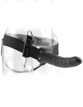 Load image into Gallery viewer, Fetish Fantasy 8in Hollow Strap On Black Vibrating
