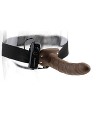 Fetish Fantasy 8in Hollow Strap On Brown Vibrating