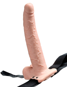 Fetish Fantasy 9 In Hollow Rechargeable Strap-on W/ Balls