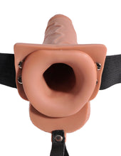 Load image into Gallery viewer, Fetish Fantasy 7.5 In Hollow Squirting Strap-on W/ Balls Tan

