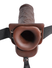 Load image into Gallery viewer, Fetish Fantasy 9 In Hollow Squirting Strap-on W/ Balls Brown
