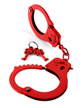 Load image into Gallery viewer, Fetish Fantasy Designer Red Metal Handcuffs
