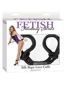 Fetish Fantasy Silk Rope Love Cuffs Black