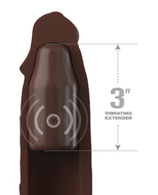 Load image into Gallery viewer, Fantasy X-tensions Elite 9in Sleeve W/ Vibrating Plug Brown
