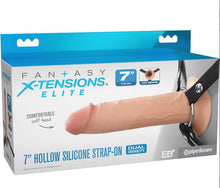 Load image into Gallery viewer, Fantasy X-tensions Elite 7in Silicone Hollow Strap-on Dual Density - Light
