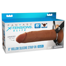 Load image into Gallery viewer, Fantasy X-tensions Elite 8in Silicone Hollow Strap-on Dual Density - Brown
