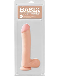 Basix Rubber Works 10in Dong W/suction Cup Flesh