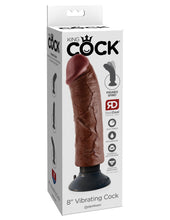 Load image into Gallery viewer, King Cock 8 In Cock Brown Vibrating
