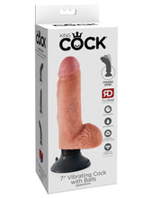 Load image into Gallery viewer, King Cock 7 In Cock W/balls Flesh Vibrating
