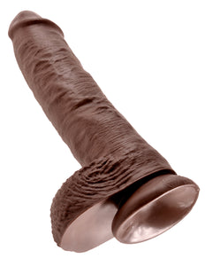 King Cock 10 In Cock W/balls Brown