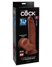 Load image into Gallery viewer, King Cock Plus 8 In Triple Density Cock W/ Balls Brown
