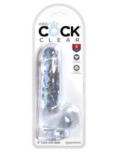 Load image into Gallery viewer, King Cock Clear 6 In Cock W/ Balls

