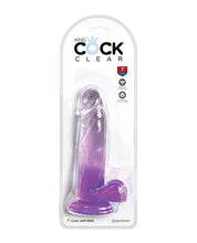 Load image into Gallery viewer, King Cock Clear 7in W/ Balls Purple

