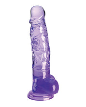 Load image into Gallery viewer, King Cock Clear 8in W/ Balls Purple
