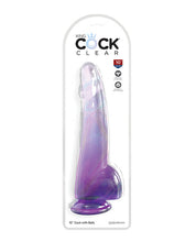Load image into Gallery viewer, King Cock Clear 10in W/ Balls Purple
