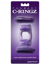 Load image into Gallery viewer, Fantasy C Ringz Duo Vibrating Super Ring Purple
