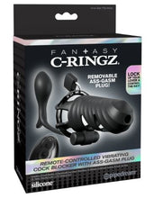 Load image into Gallery viewer, Fantasy C Ringz Vibrating Cock Blocker Ass-gasm Plug Blk
