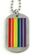 Load image into Gallery viewer, Rainbow Military I.d. Tag Necklace
