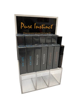 Load image into Gallery viewer, Pure Instinct Pheromone Infused Perfume Oil Men Acrylic Cube Display W/testers
