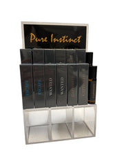 Pure Instinct Pheromone Infused Perfume Oil Men Acrylic Cube Display W/testers