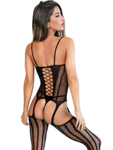 Load image into Gallery viewer, Sexy Stripe Bodystocking Black
