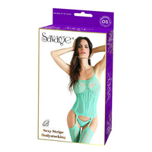 Load image into Gallery viewer, Sexy Stripe Bodystocking Green
