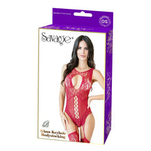 Load image into Gallery viewer, Glam Keyhole Bodystocking Red

