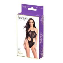 Load image into Gallery viewer, Sheer Bodysuit Black Rhinestone
