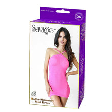 Load image into Gallery viewer, Halter Shimmery Mini Dress Pink
