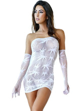 Load image into Gallery viewer, Sheer Keyhole Mini Dress White
