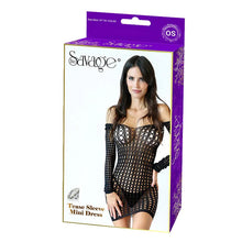 Load image into Gallery viewer, Tease Sleeve Mini Dress Black
