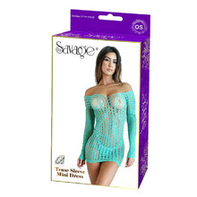 Load image into Gallery viewer, Tease Sleeve Mini Dress Green
