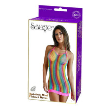 Load image into Gallery viewer, Rainbow Mini Fishnet Dress
