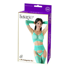 Load image into Gallery viewer, 4pc Lingerie Set Green
