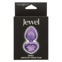 Load image into Gallery viewer, Jewel Small Amethyst Heart Plug
