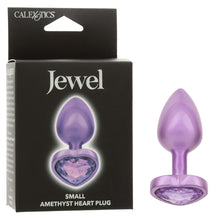 Load image into Gallery viewer, Jewel Small Amethyst Heart Plug
