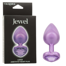 Load image into Gallery viewer, Jewel Large Amethyst Heart Plug
