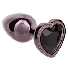 Load image into Gallery viewer, Jewel Small Black Diamond Heart Plug
