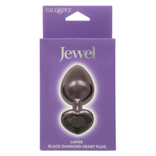 Load image into Gallery viewer, Jewel Large Black Diamond Heart Plug
