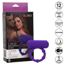 Load image into Gallery viewer, Silicone Rechargeable 5 Bead Maximus Ring
