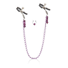 Load image into Gallery viewer, Nipple Play Clamps Purple Chain

