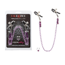 Load image into Gallery viewer, Nipple Play Clamps Purple Chain

