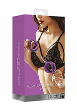 Load image into Gallery viewer, Ouch! Plush Leather Handcuffs Purple
