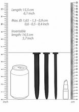 Load image into Gallery viewer, Silicone Rugged Nail Plug Set Urethral Sounding Black
