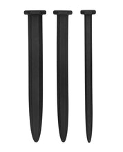 Load image into Gallery viewer, Silicone Rugged Nail Plug Set Urethral Sounding Black

