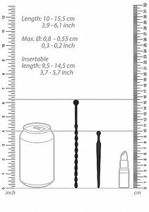 Silicone Beginners Plug Set Urethral Sounding Black